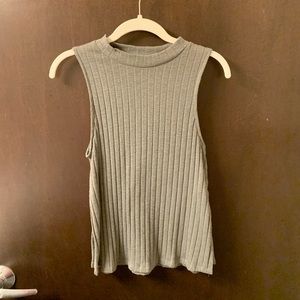 Green high neck tank top